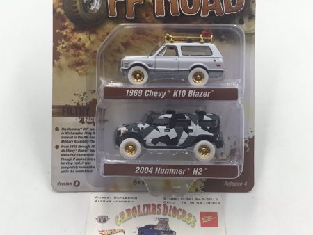 Johnny Lightning  2 Pack Off Road 1969 Chevy Blazer 2004 Hummer White Lightning Hot on Sale