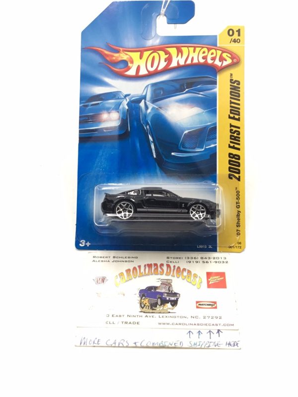 2008 Hot wheels #1 Shelby GT-500 black JJ4 Fashion