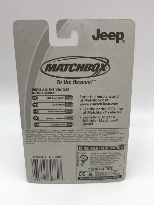 matchbox #71 2002 Jeep Liberty VHTF BB2 Sale