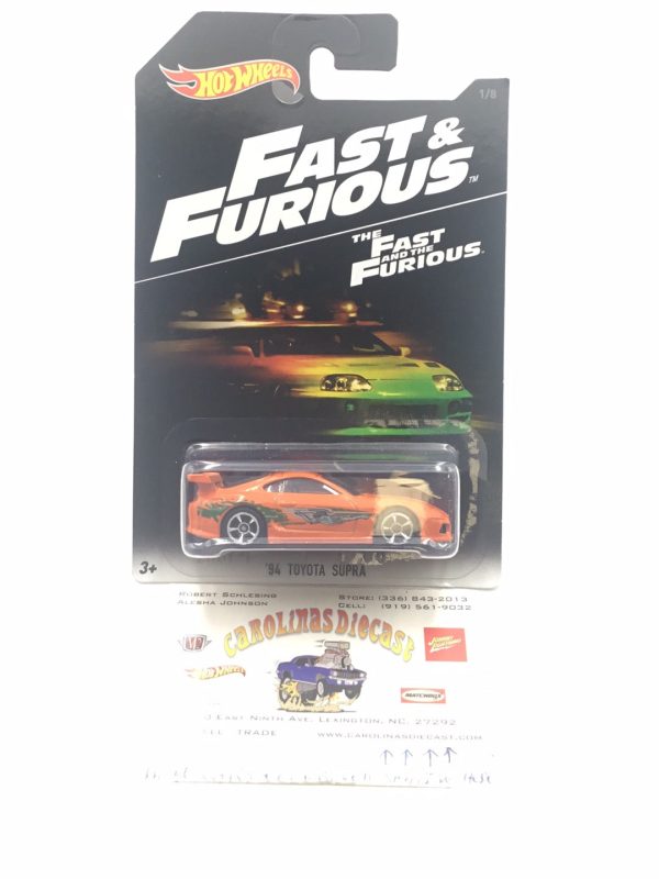 Hot wheels fast and furious 94 Toyota supra orange #1 1 8 W Protector VHTF Online Hot Sale