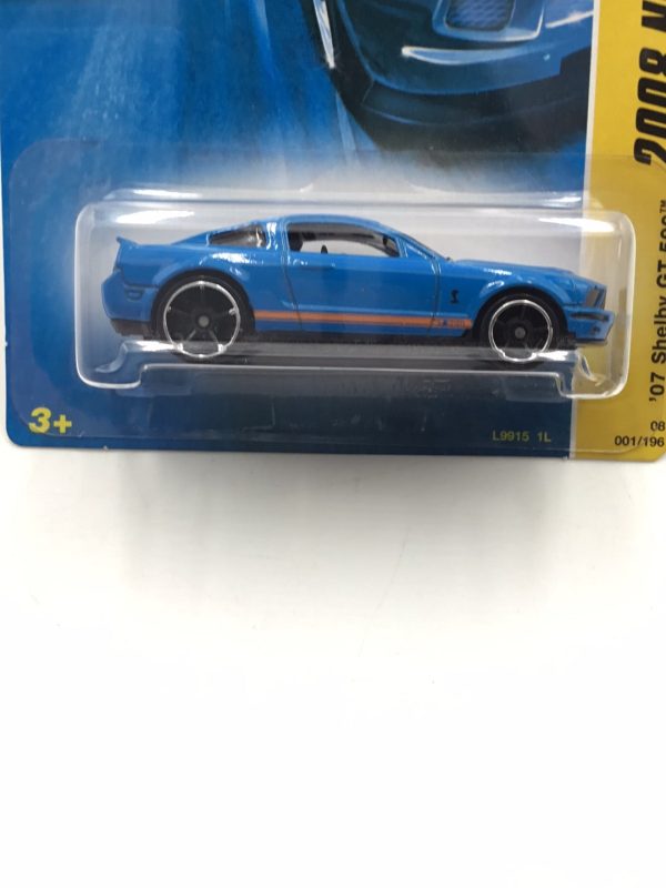 2008 Hot wheels #1 2007 Shelby GT-500 Blue MM4 Fashion