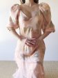 Vintage Peach Silk Layered Dress - S M on Sale