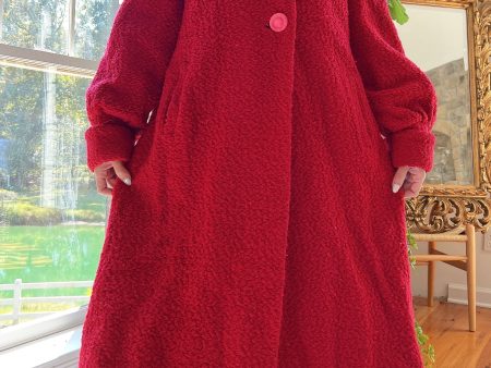 1960s Red Boucle Wool Coat  - M L Supply