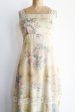 1970s Yellow Cotton Floral Maxi Dress - S Cheap