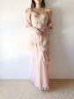 Vintage Peach Silk Layered Dress - S M on Sale