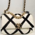 Chanel Vintage 19 Two Tone Cotton & Leather Bag Online Sale