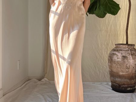 1930s Silk Flutter Sleeve Slip Gown - S M Hot on Sale