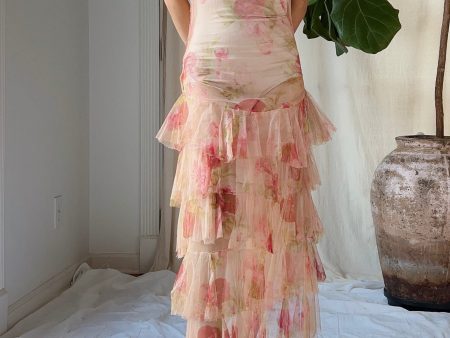 1930s Pink Sheer Tulle Gown - XS Cheap