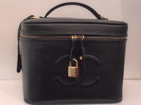 Chanel Vintage Black Caviar Vanity Bag For Sale