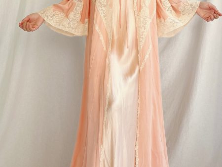 1930s Peach Silk Duster - OSFM Cheap