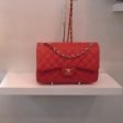 Chanel Vintage Red Jumbo Double Flap Discount