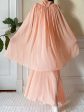 1930s Peach Pink Silk Chiffon Dress and Cape - S M Sale