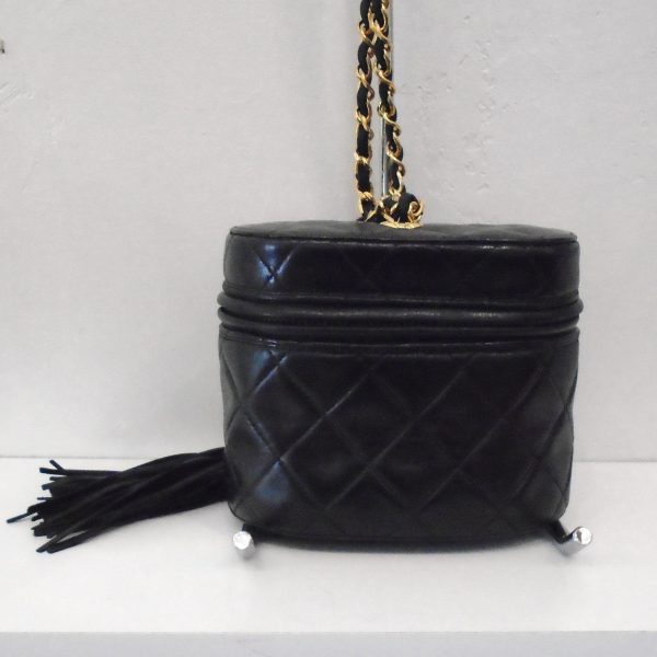 Chanel Vintage Matelasse Lambskin Bag w Tassel For Sale