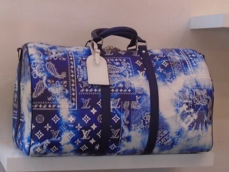 Louis Vuitton Vintage Keepall #50 Blue Bandana Online now