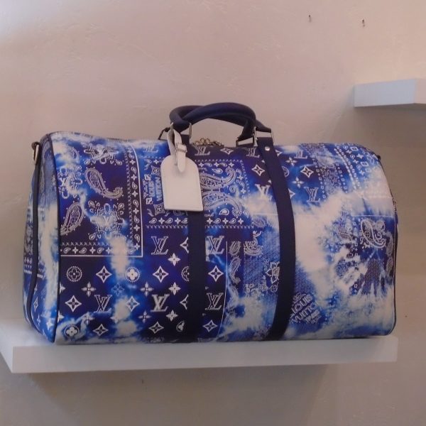 Louis Vuitton Vintage Keepall #50 Blue Bandana Online now