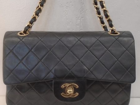 Chanel Vintage Black Lambskin Double Flap 23 Online Sale