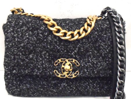 Chanel Vintage Black Blue Charcoal Boucle Online Sale