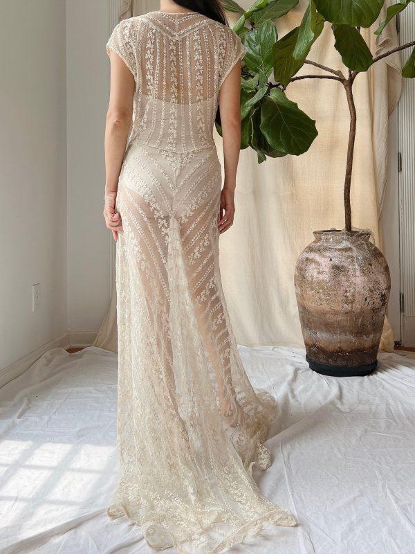 1930s Needle Lace Gown - S For Cheap