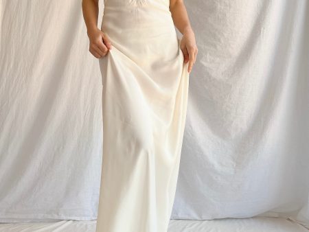 1930s Satin Cold Shoulder Slip Dress - M Supply