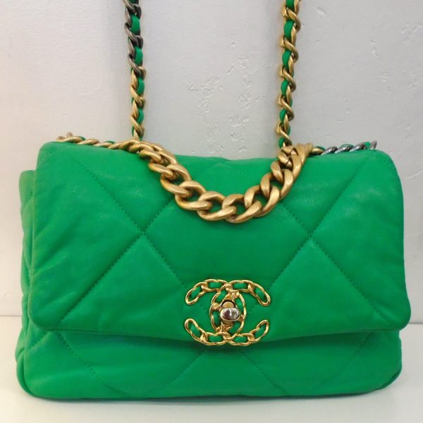 Chanel Vintage 19 Green Lambskin Online Hot Sale