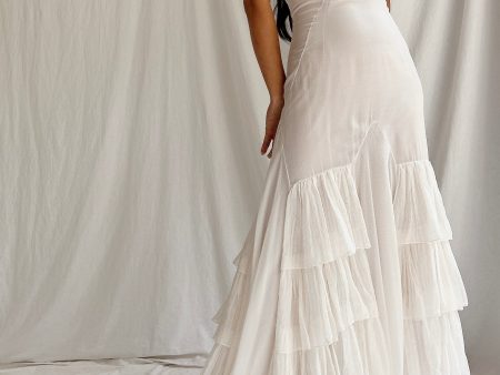 Y2K Silk Tiered Gown - S For Sale