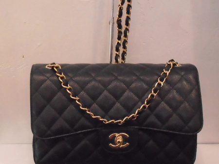 Chanel Vintage Jumbo Black Caviar Double Flap Online