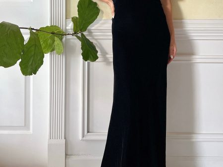 1930s Black Silk Velvet Gown - XS Online