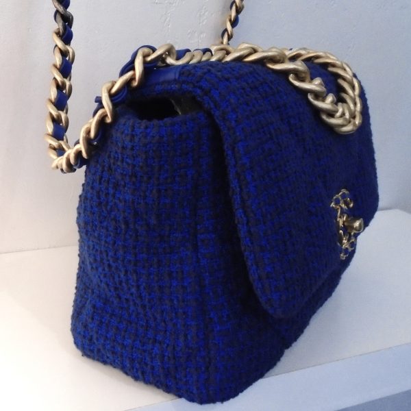 Chanel Vintage 19 Cobalt Tweed For Cheap