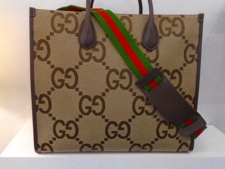 Gucci Vintage Jumbo GG Canvas & Leather 2 Way Tote Online