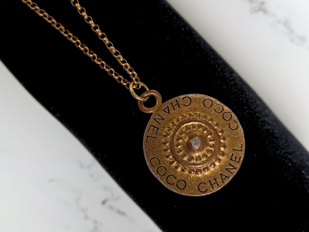 Chanel Coin Necklace Gold Plated Discount