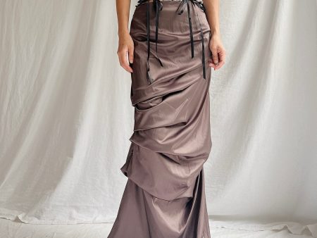 00 Mandalay Satin Acetate Draped Skirt - M Discount