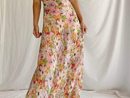 1930s Silk Floral Gown - XS S Online now