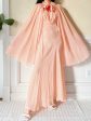 1930s Peach Pink Silk Chiffon Dress and Cape - S M Sale