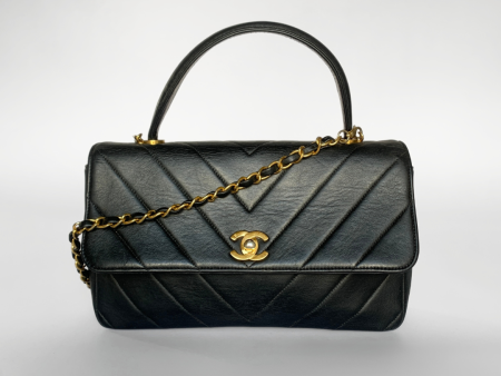 Chanel Coco Top Handle Bag Chevron Lambskin Leather Online