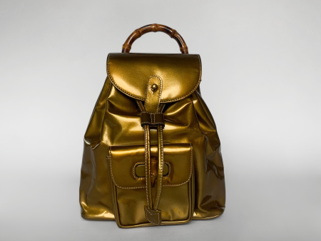 Gucci Bamboo Backpack Small Enamel Leather on Sale