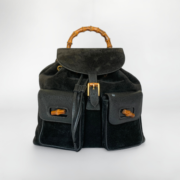 Gucci Bamboo Backpack Large Suede Leather Fashion