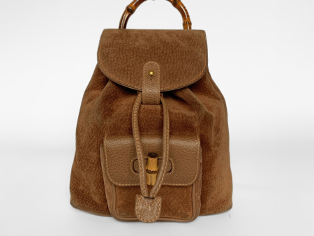 Gucci Bamboo Backpack Small Suede Leather Cheap