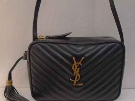 YSL Black Lou Medium Crossbody Chevron Camera Bag Online Sale