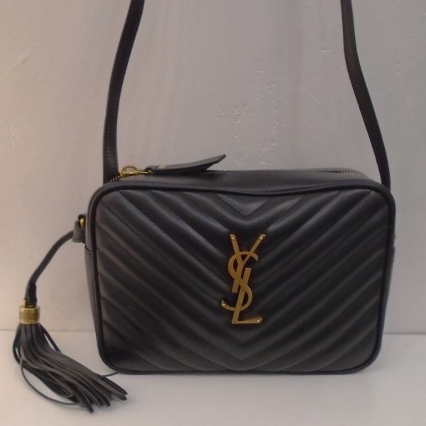 YSL Black Lou Medium Crossbody Chevron Camera Bag Online Sale