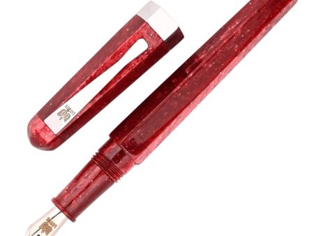 Lotus Estoile Fountain Pen - Red Stardust CT For Sale