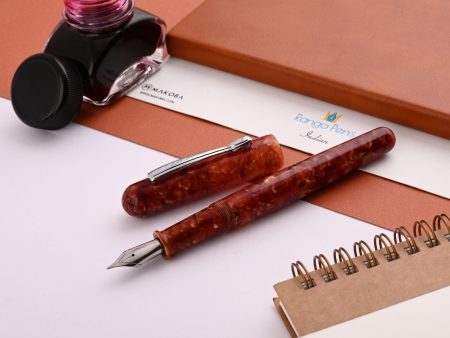 Ranga 3C Premium Acrylic Fountain Pen - Rust Red Cracked Ice CT For Discount