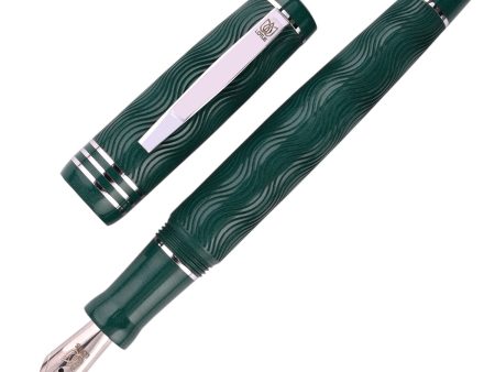 Lotus Wave Fountain Pen - Green CT For Sale