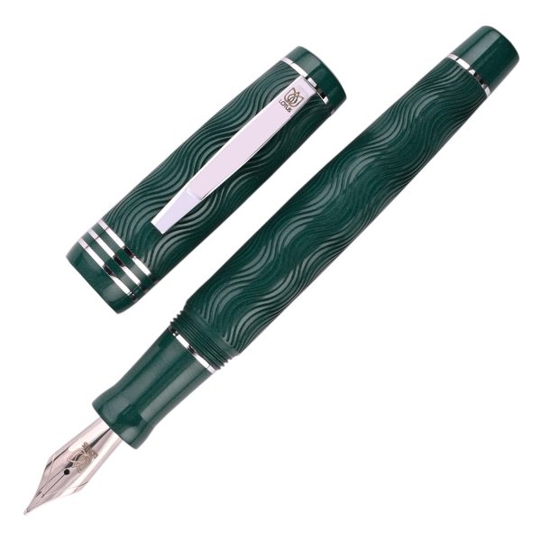 Lotus Wave Fountain Pen - Green CT For Sale